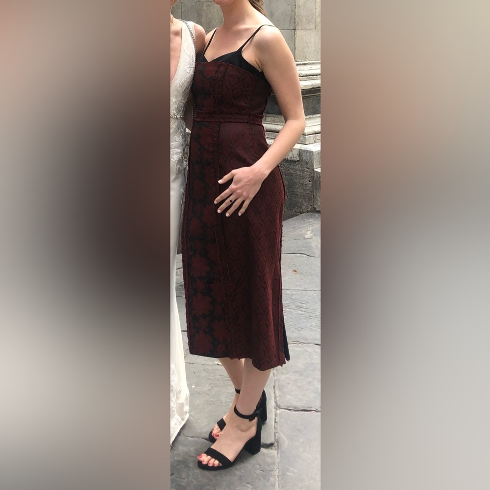 Cinq à Sept Deep Red Midi Dress